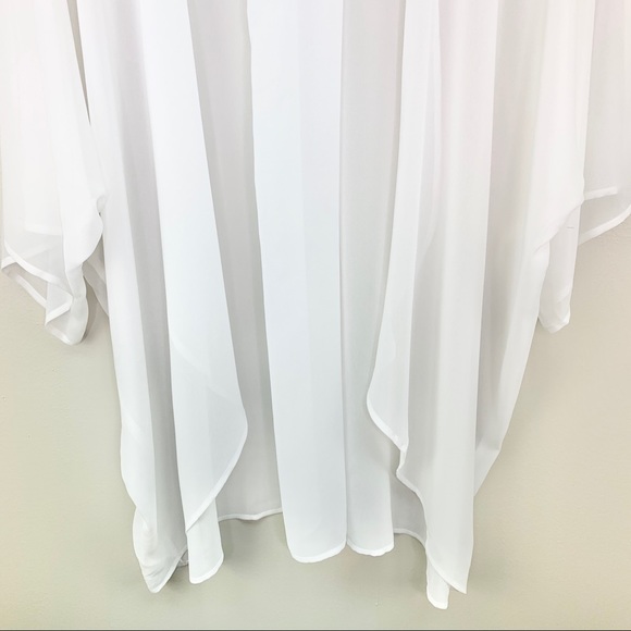 Nordstrom Chiffon Cardigan White One Size - Picture 5 of 8